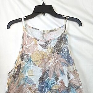Lungo L'arno Womens White Floral‎ Italian Linen Sleeveless Maxi Dress Medium